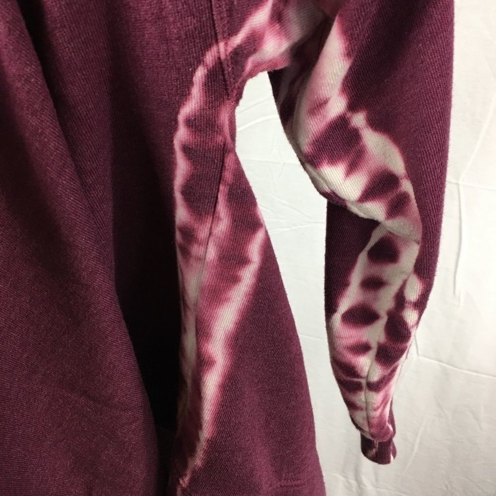 The Lounge Life Large purple grape Crop Hoodie tie dyed long sleeved tie at neck - Picture 4 of 7